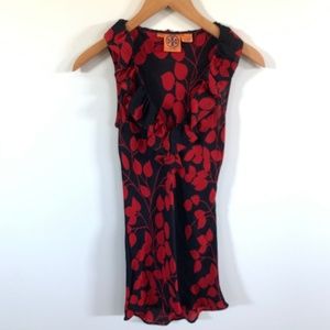 Tory Burch V Neck Tank 100% Silk Size 2